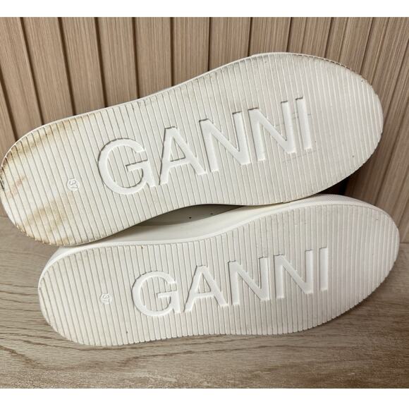 GANNI Women's Logo-Patch Low-Top White Sneakers Size IT 37/ 7 US - Picture 14 of 16